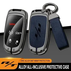 Zinc Alloy Car Key Case For Dodge RT Challenger Charger Journey Remote Control Protector For DODGE R/T Logo Car Key Cover