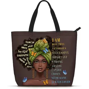 Black Women Tote Bag Black Girl Magic  Handbag For Work Travel Beach Shopping