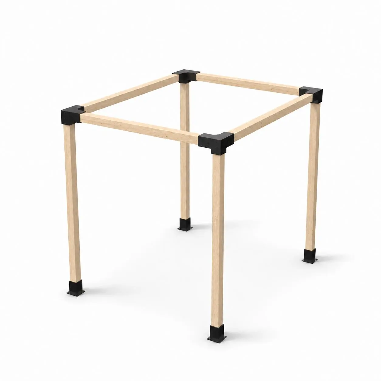 BRAXEN 2.5mm Heavy-Duty Flat Pergola Bracket Kit for 4"x4" (Actual 3.5"x3.5") Lumber, Build Flat or Sloped Roofs, 8pcs (4 Corner Brackets + 4 Bases), Galvanized Steel, Expansion Bolts & Screws Included, Lumber Not Included