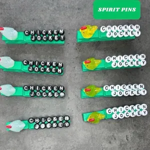 8  Chicken Jockey backpack Clips - Handmade Wooden Clothes Pins perfect for clipping backpack at your next games or tournament