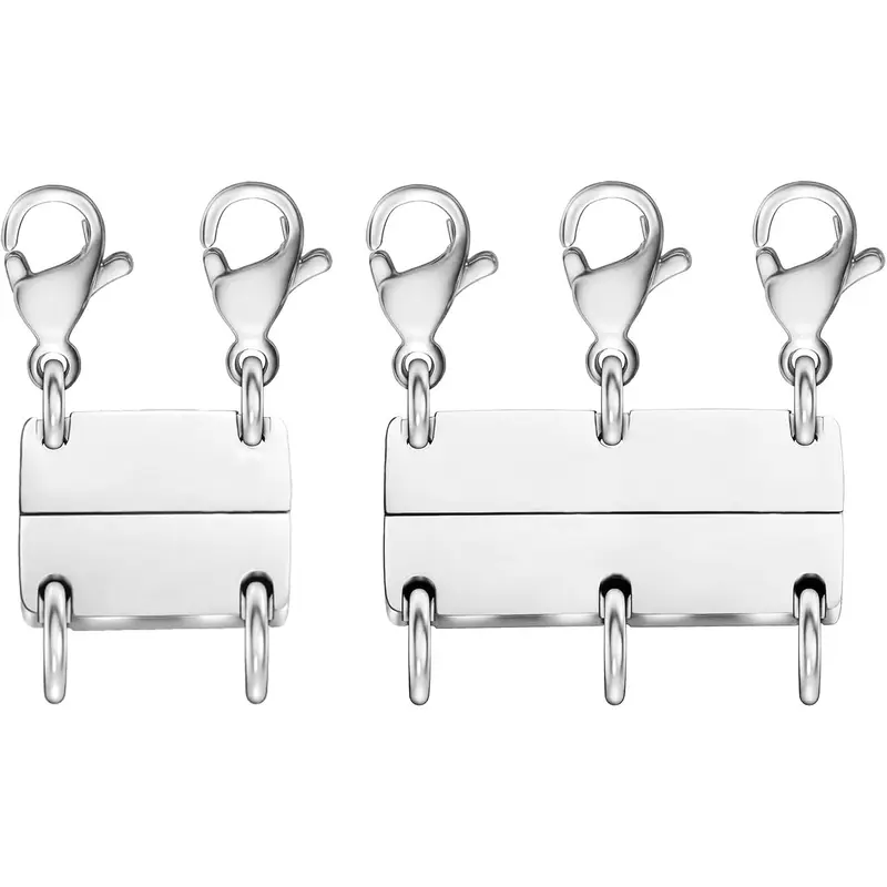Necklace Separator for Layering Multi Necklace Layering Clasp Gold and Silver Magnetic Necklace Clasp for Layered Look, Necklace Connectors for Multiple Necklaces