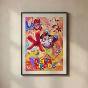 The Amazing Digital Circus Poster, Pomni Jax Ragatha Wall Art, Digital Circus Room Decor, Colorful Cartoon Poster For Fan, Tadc Home Decor