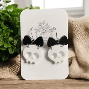 Acrylic skull and bow earrings baublebar halloween halloween earring