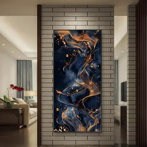 Starry Night Flow Gold Pattern DIY Diamond Arts Colorful Painting Kit without Frame, 5D Diamond Arts Colorful Painting Kit, Wall Art Decor for Home