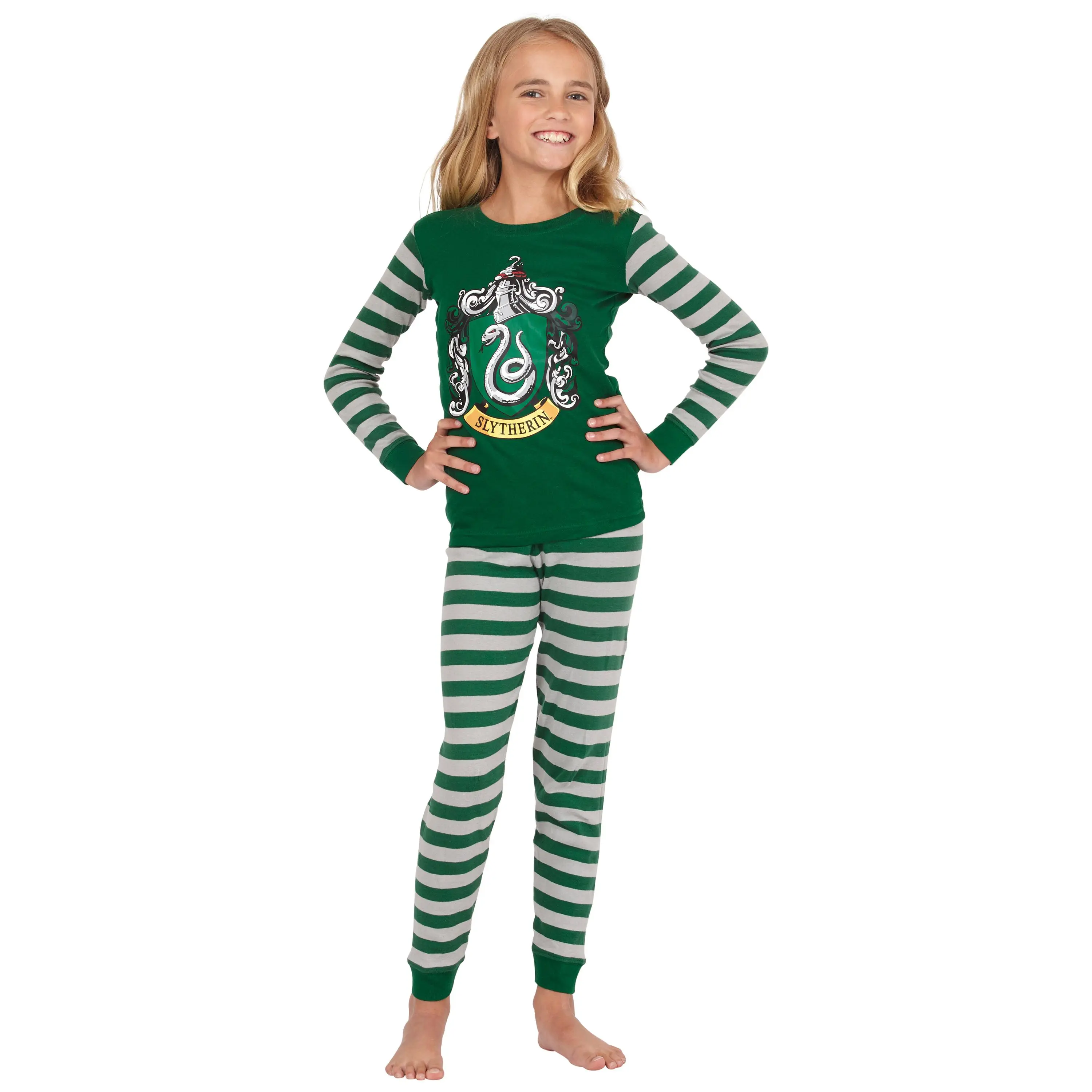 Harry Potter Slytherin Tight Fit 2 Piece Pajama Set