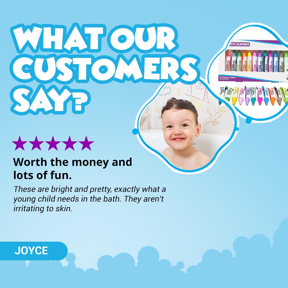 Tub Works 12-Pack Bath Crayons for Kids 3+, Non-Toxic, BPA-Free, Phthalate-Free, Washable Vivid Colors, Easy Grip for Wet-Dry Surfaces, Bath Time Art Supplies with Reusable Box for Children Development Tub Works 12-Pack Bath Crayons for Kids 3+, Non-Toxic, BPA-Free, Phthalate-Free, Washable Vivid Colors, Easy Grip for Wet-Dry Surfaces, Bath Time Art Supplies with Reusable Box for Children Development
