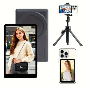 Wireless Selfie Monitor Screen for iPhone & Android, 1500mah Magnetic Phone Vlog Selfie Screen, Bluetooth-compatible Remote, 3-Level Brightness