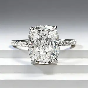 Cushion Cut Engagement Ring, Timeless Costume Jewelry Accessory for Brides' Proposal Occasions
