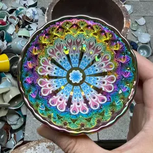 7856CYM Colorful Peacock Feather Porcelain Cup CUP DB