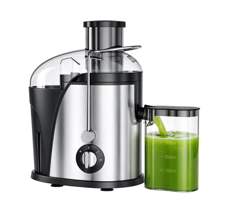 TINANA 500W Juicer Machine, 2-Speed Juice Extractor with Wide Feed Chute, Stainless Steel Filter Basket, Juice Cup