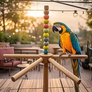 Interactive Rotating Bird Hammock & Perch - Heavy-duty, easy-to-assemble perch with sturdy base, rotating movement. Ideal for parrots, cockatiels, lovebirds, budgerigars. Enhances avian enrichment, psychological stimulation, and beak/claw care. Compatible