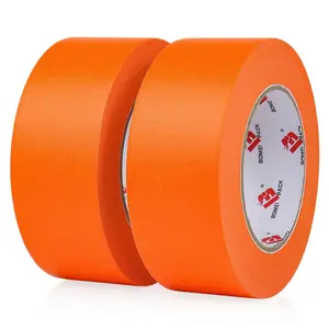 Painters Tape 2 inch, 2 Pack Orange Masking Tape 2 inch x 55 Yards for Painting, Labeling, DIY Crafting, Decoration and School Projects