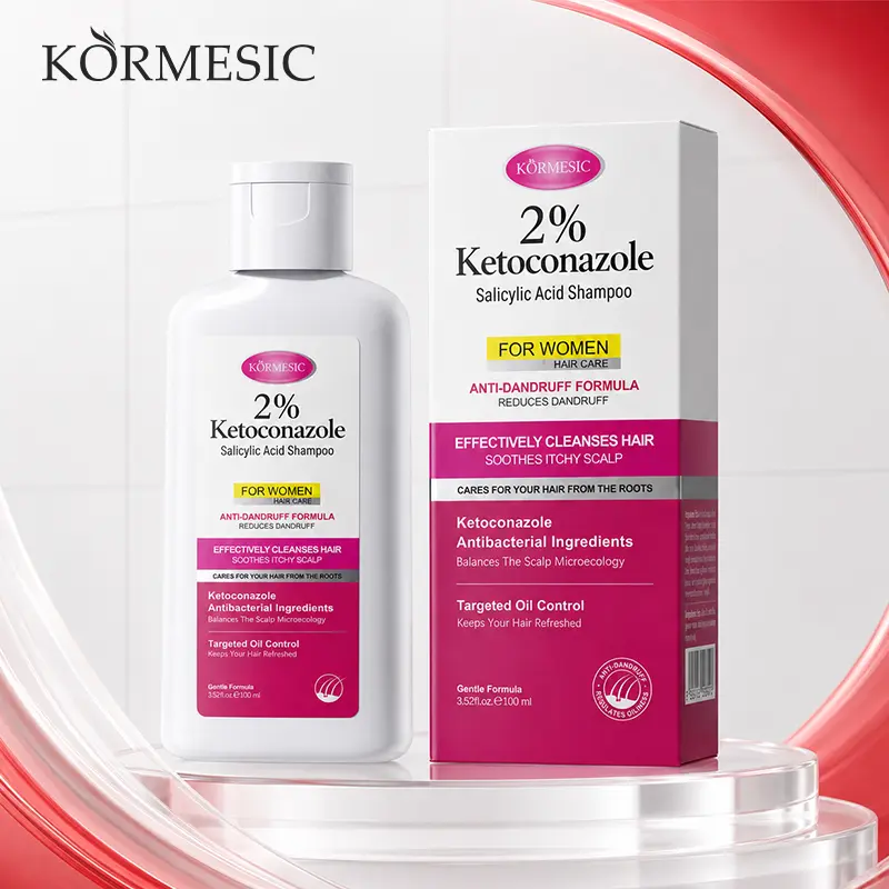 KORMESIC 2% Ketoconazole Shampoo for Women, Salicylic Acid Anti Dandruff Shampoo, Itchy Flaky Scalp Treatment, Oil Control, Soothes Irritated Scalp with Centella Asiatica Extract