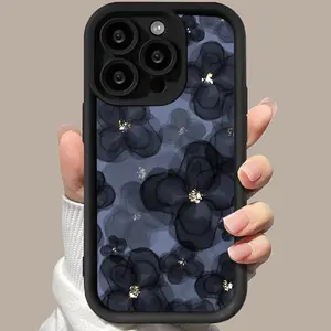 Flower Pattern Phone Case, Soft TPU Cellphone Protective Case, Total Protective Shockproof Mobile Phone Cover for iPhone