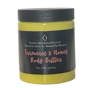Turmeric & Honey Body Butter Moisturizer - Natural Fragrance-Free Turmeric Blend Body Care, Hydrating Daily Antioxidant-Rich Moisturizing Formula for Dry Skin, Single Item, 12-Month Shelf Life