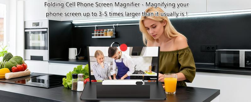 12" Screen Magnifier,3D HD Mobile Phone Magnifier Projector Screen Enlarger for Movies, Videos, and Gaming,Foldable Cell Phone Stand with Screen Amplifier,Supports All Smartphones (Black, 12inch) #TikTokShopBlackFriday