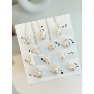 Baroque Freshwater Pearl Necklace, Large Fish Tail Pearl Pendant