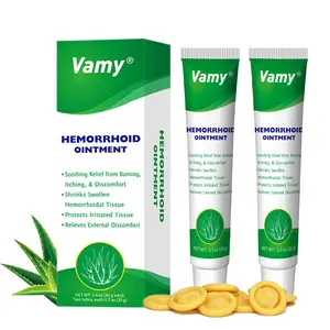 VAMY Natural Hemorrhoid Cream (1.4 oz) - Aloe Rich for Sensitive Skin - Gentle Relief for Pain, Itching, Swelling - Includes Finger Cots for Clean, Hygienic Use