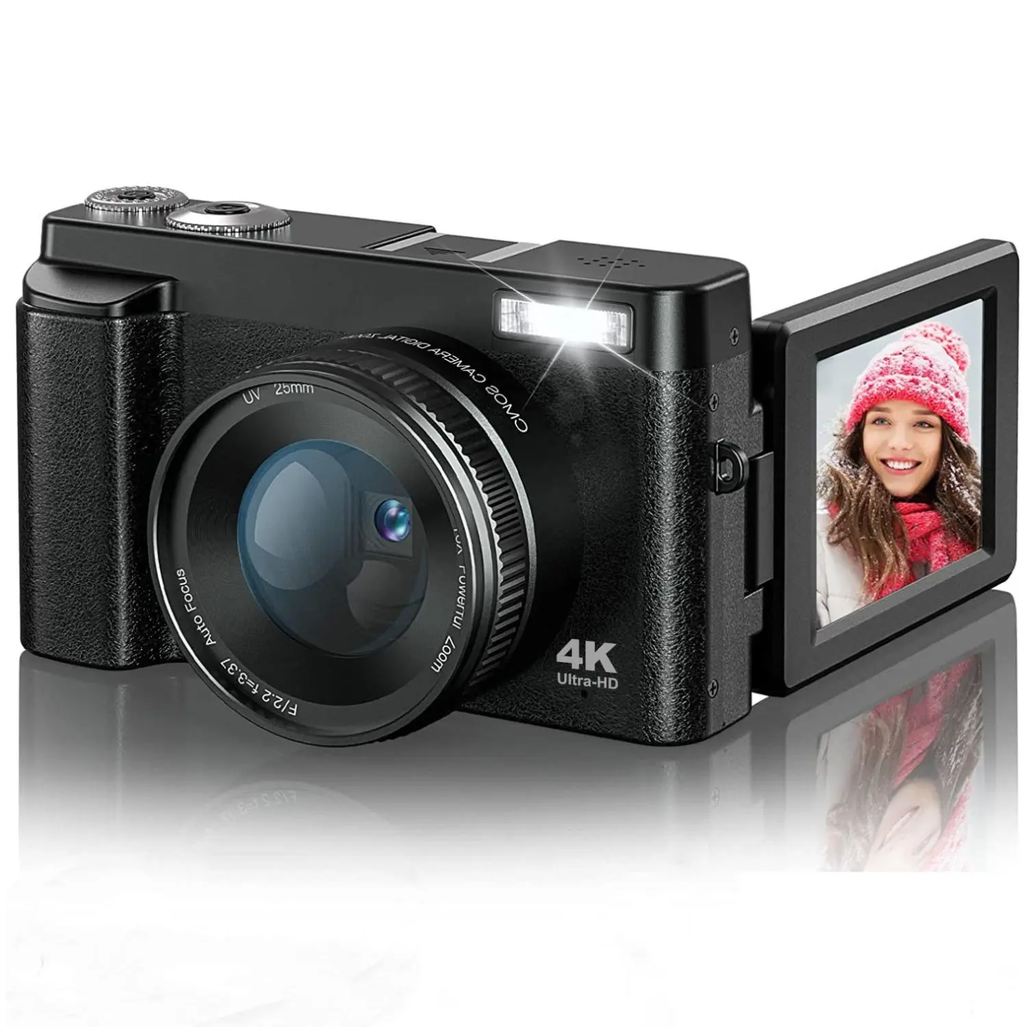 4K 48 MP Vlogging Digital Camera, Compact 16x Zoom Camera with 3.0-inch Flip Screen and 32 GB SD Card 4K 48 MP Vlogging Digital Camera, Compact 16x Zoom Camera with 3.0-inch Flip Screen and 32 GB SD Card