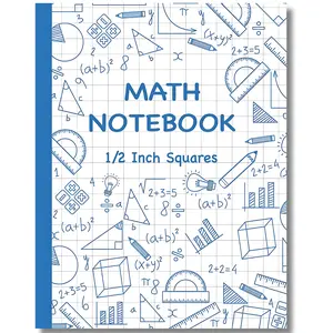 Math Notebook 1/2 Inch Squares: Grid Paper Composition Notebook with Large 1/2 Inch Squares, Perfect for Math.,math notebook
