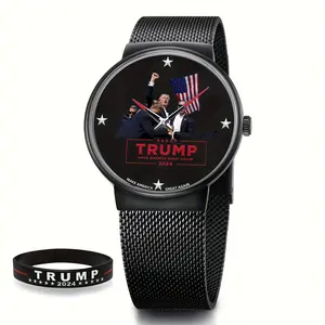 Trump Merchandise Signature Watch, 2024 Trump Shooting Watch, Free Silicone Wristband for Men