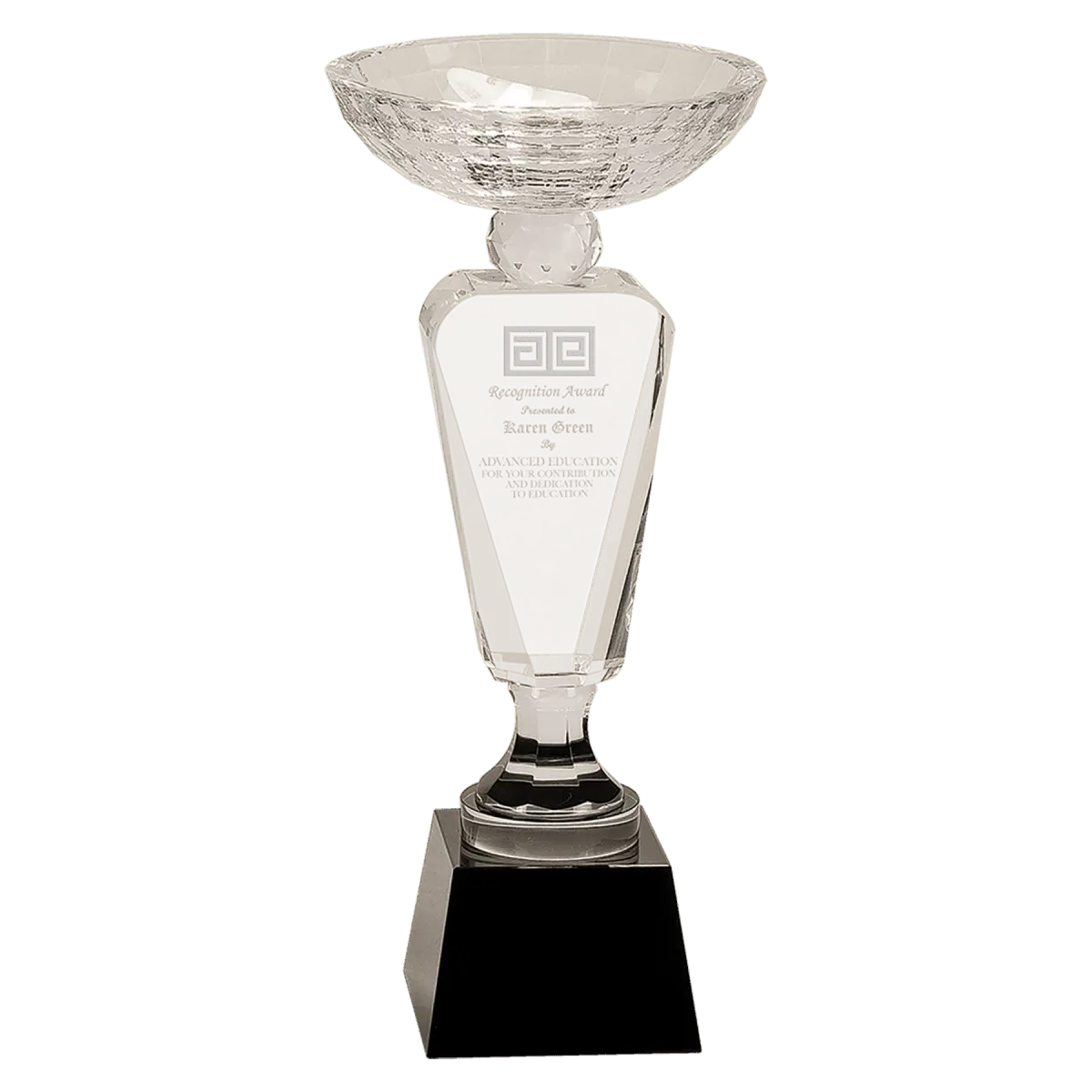 12 Clear Optic Crystal Cup With Black Pedestal Base