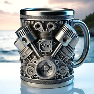 Handcrafted Resin-Stainless Steel Blend Mug - Personalized Tall Wine Glass, Unique Gift Item & Eye-Catching Decorative Piece for Kitchen & Living Room