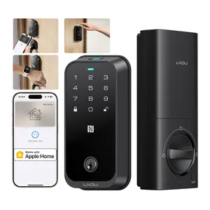 LNDU HK01/HK01W Smart Lock ,Bluetooth  / WiFi connection,Keyless Entry Door Lock with Apple Home Key, Fingerprint Deadbolt, Supports Apple Homekit, Safety Lock for Front Door, Easy Installation, Auto-Locking