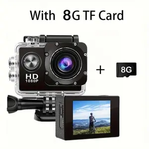 1080P Waterproof Sports Camera WiFi Ultra HD Underwater Action Cam 140° Wide Angle 30m Waterproof Camera with 8GB TF Card Christmas Gift