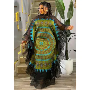 Colorful Green Brocade Ruffle Kaftan Dress: Wedding Party Cocktail Birthday Dinner