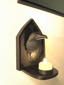 Crow Wall Sconce with LED Candle Home Decor Crow Wall Sconce with LED Candle Home Decor