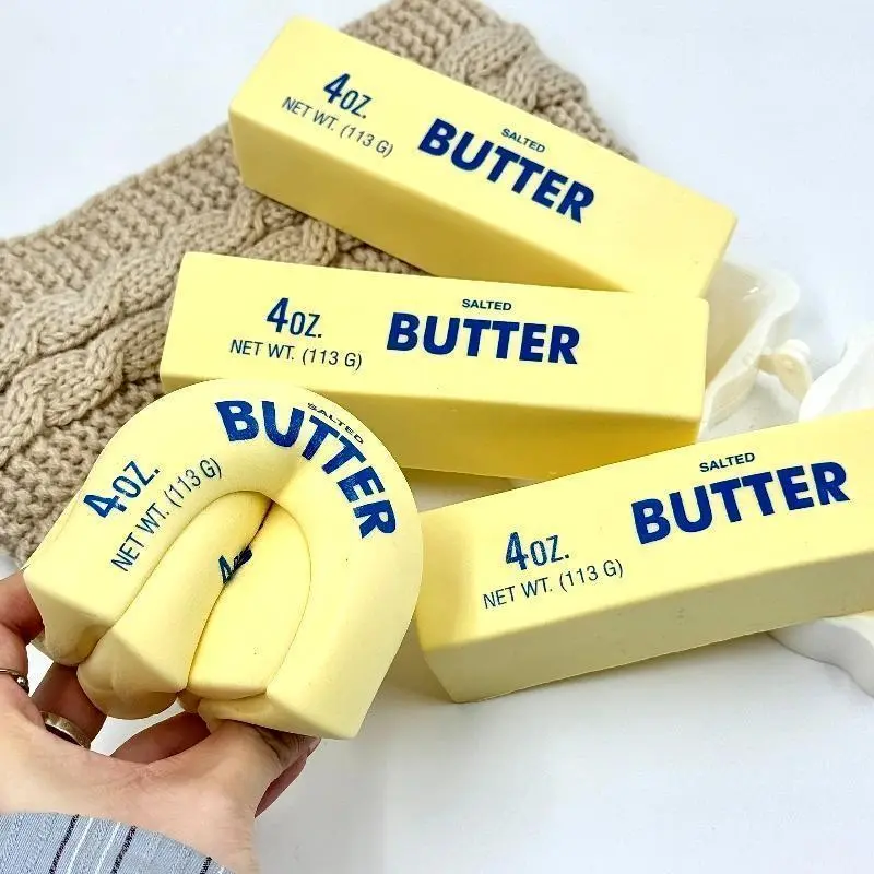 Set of Two Slow Rebound Simulated Butter Stick Squeeze , Ideal for Desk Decoration with a Slow Rising Feature, Great for Fidgeting, And Perfect for Sharing with Friends Or Family