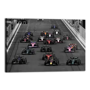 Formula 1 Race Aesthetic Room Poster Canvas Poster, Cute And Vibrant Poster for Bedroom, Dorm, Gaming Setup