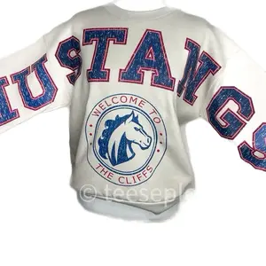 Custom Mascot Cropped Sweatshirt | Oversized School Spirit Crewneck