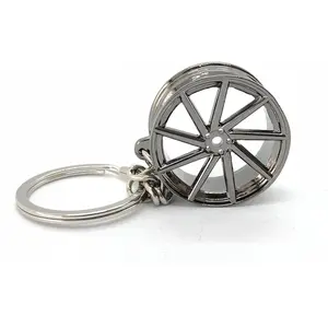 Silver Vossen Wheel Replica Keychain Automotive Part Car Gift Key Chain Ring