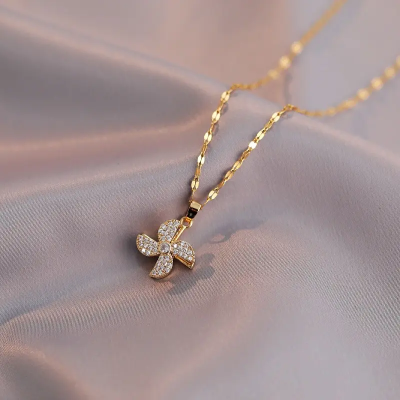 X0038 Golden Windmill Necklace
