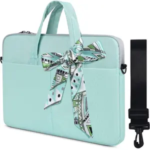 17.3 Inch Laptop Shoulder Sleeve Bag, Girls Women Briefcase Handbag for HP Envy 17 17t/Pavilion 17, Dell Inspiron 17/G3 G7 17.3, Lenovo ideapad L340, Acer Aspire 17.3, ASUS ROG MSI GS75 17.3 Case,Mint