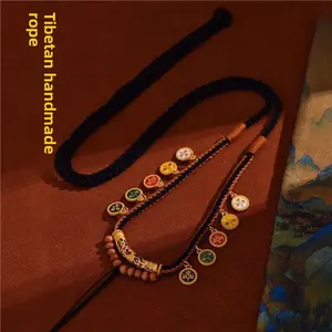 CHI-C Money Bracelet Ten Way God of Wealth Tibetan Thangka Hand-woven Pendant Rope Necklace