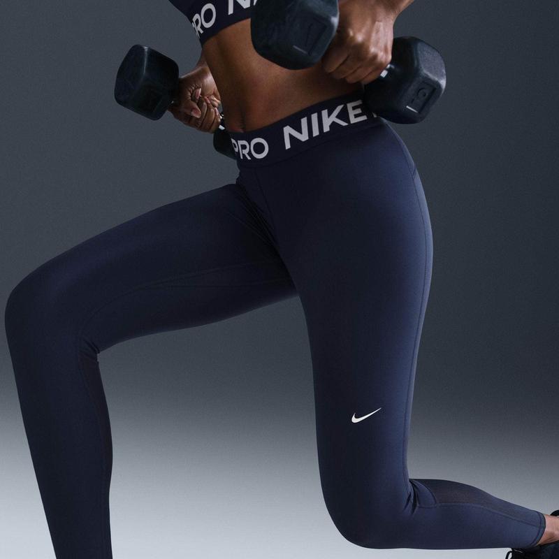 Nike Pro Mid-Rise Mesh-Paneled Leggings - Women's