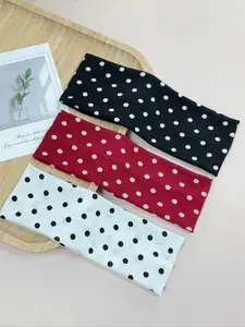 Elegant Women's Polka Dot Sports Headbands, Workout Headbands, 3 Pack Stretchy Sweat-Absorbing Hair Bands for Yoga Running Fitness, Boho Style Accessories, Sweat Wicking Headband