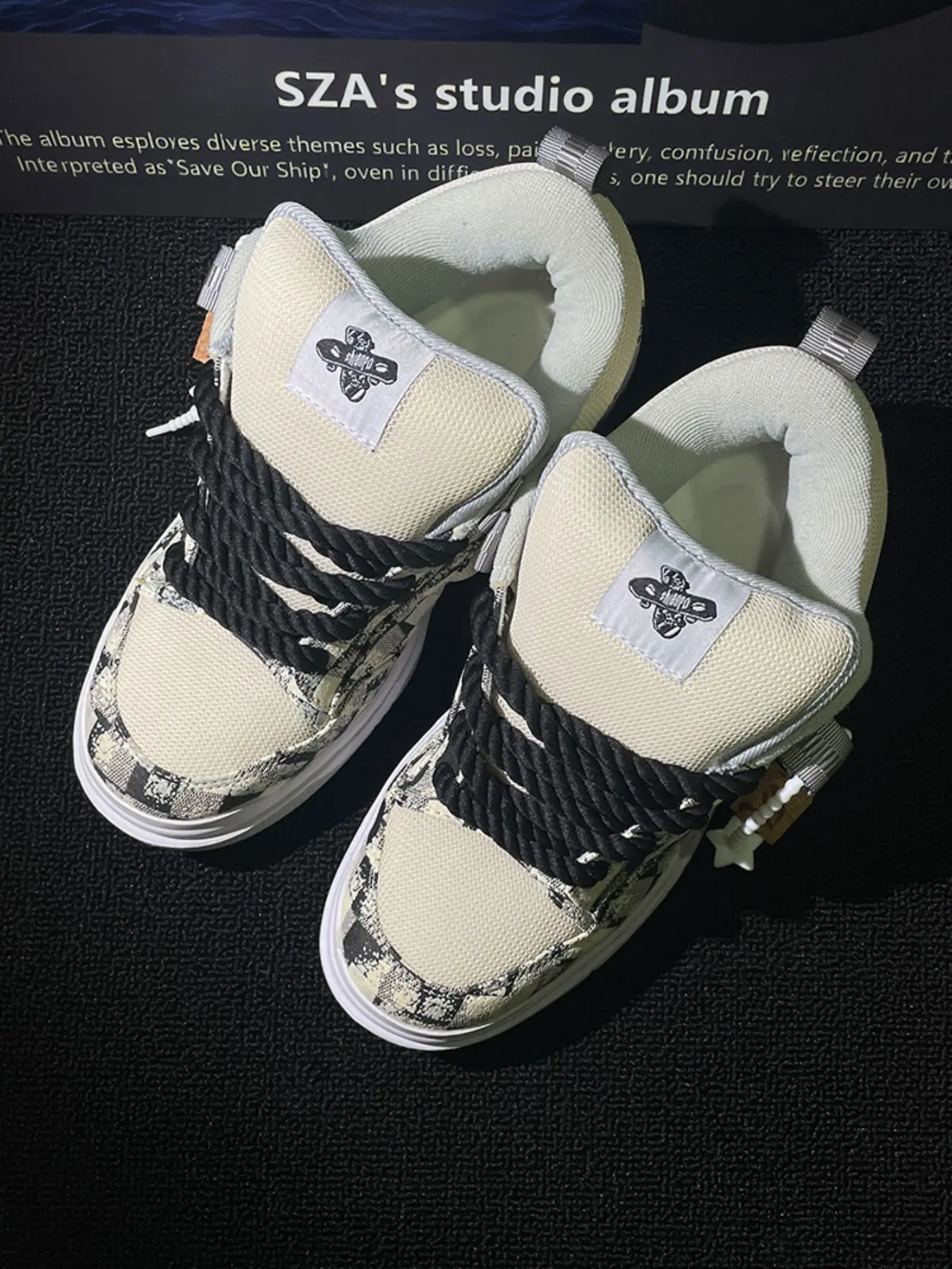 Autumn New Versatile Athletic Plaid Sneakers Classic Thick Tongue Luxury Board Shoes Men's Large Size Couple, Casual Low Top Canvas Rubber Sole Sports Shoes Minimalist Casual Trainers