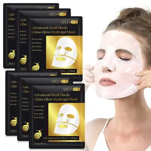 ATOANY Snail Mucin Glass Glow Hydrogel Mask,gentle hydrating and moisturizing formula that nourishes the skin, making it plump and lustrous. Suitable for daily skincare. Collagen Hydrogel Mask
