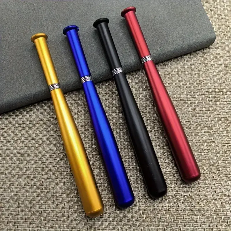 Set of 4 Baseball Bat Round Ballpoint Pens, Smooth Writing Unique Design, Smooth Touch, Ideal Gift for Boys & Baseball Enthusiasts, Perfect Reward, Ballpoint Pen Kit, Ballpen Set, Ballpoint Pen Gifts, Stationery Writing Tools