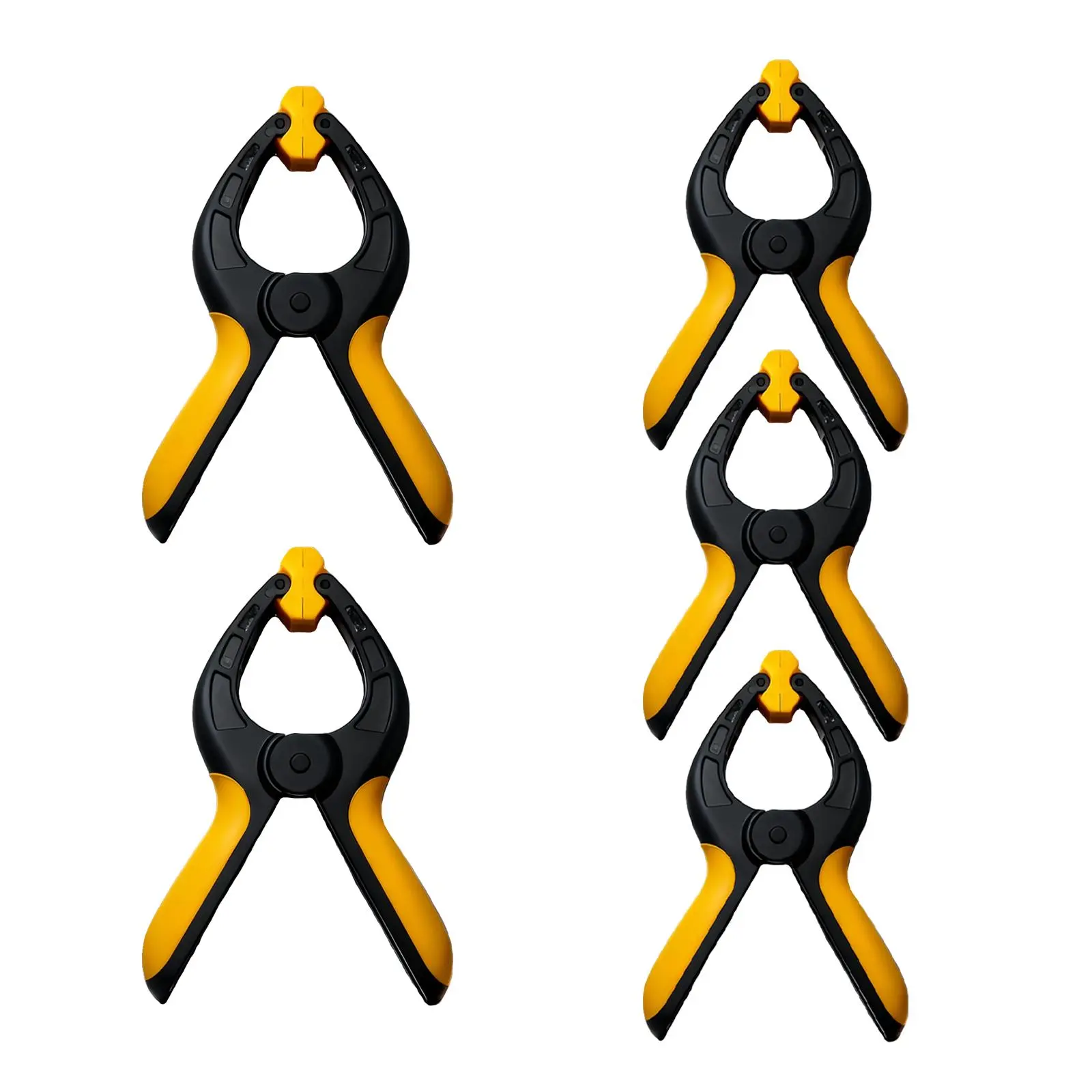 Heavy-Duty 4-Inch Spring Clamps | 90° Swivel Non-Marring Pads | Quick-Release Strong Grip Nylon Construction | Woodworking, Picture Frames, Crafts & Photography Backdrops | Secure Hold for Workshop & Studio Use