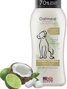 Dry Skin & Itch Relief Pet Shampoo for Dogs – Oatmeal Formula with Coconut Lime Verbena Scent & Pet Friendly Formula, 24 Oz - Model 820004A