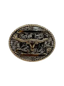 Bull Western Style Cowboy Belt Buckle Hebilla Vaquero Toro