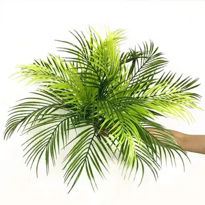 Artificial Tropical Palm Plants, Artificial Palm Trees, Faux Plant Plastic Shrubs, Artificial Shrubbery, Fern Leaves, Coconut Tree Fake Bushes, Indoor Outdoor Decor, 2 Pcs