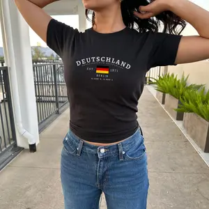 [Sale Up To 40%] Germany Baby Tee, Deutschland Y2K Top, German Flag Womens T-Shirt, Vintage Germany Shirt, Berlin Tee