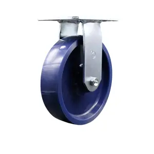Service Caster SCC-35R820-SPUR Heavy Duty Large Top Plate Solid Polyurethane Swivel Caster with 8 x 2 in. Blue Wheel - 1200 lbs Capacity per Caster