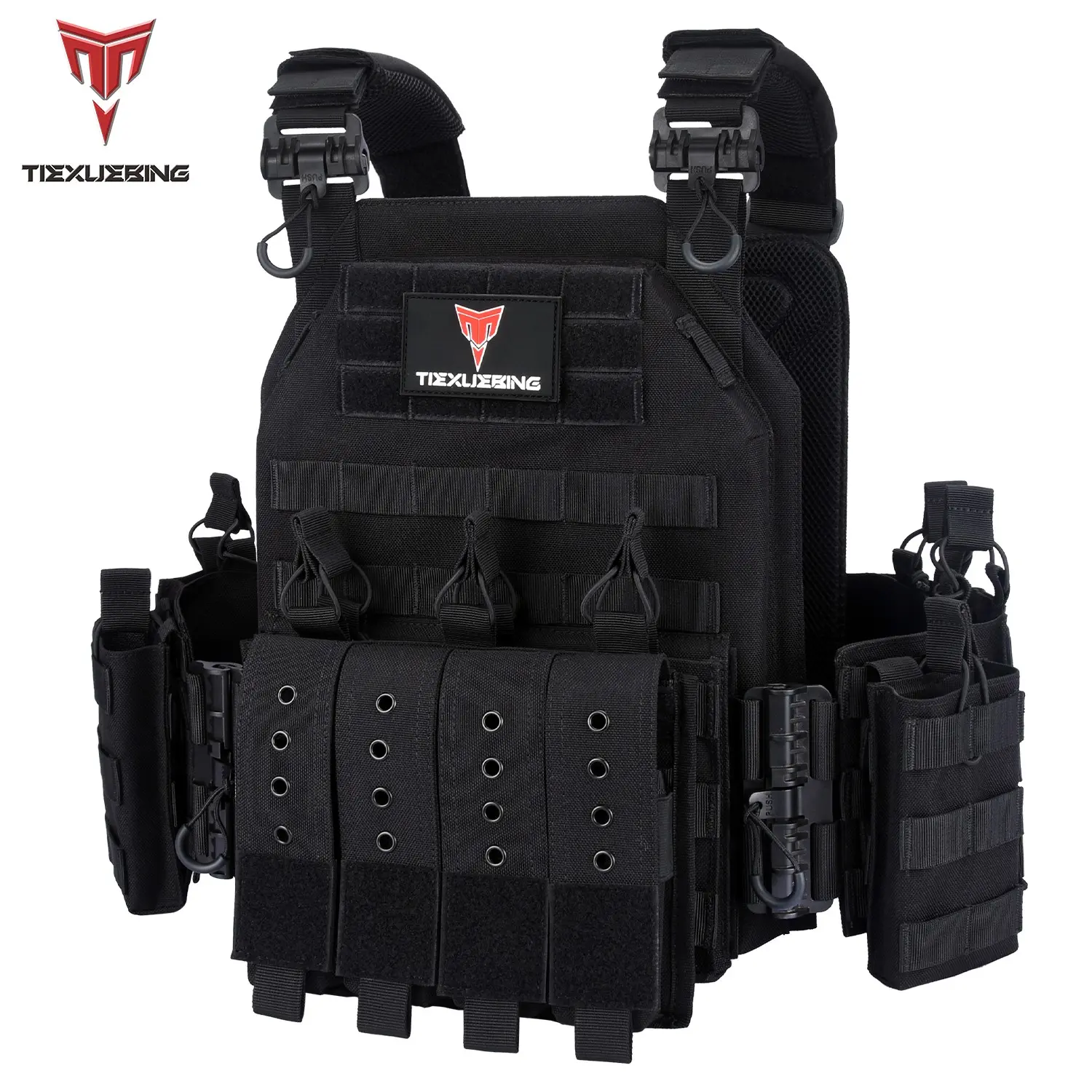 Tiexuebing 1PCS Outdoor Multifunctional Weighted Vest Tactical Style Molle System with Accessories Bag for Load Training Hunting Paintball Games Tactical Equipment Gear